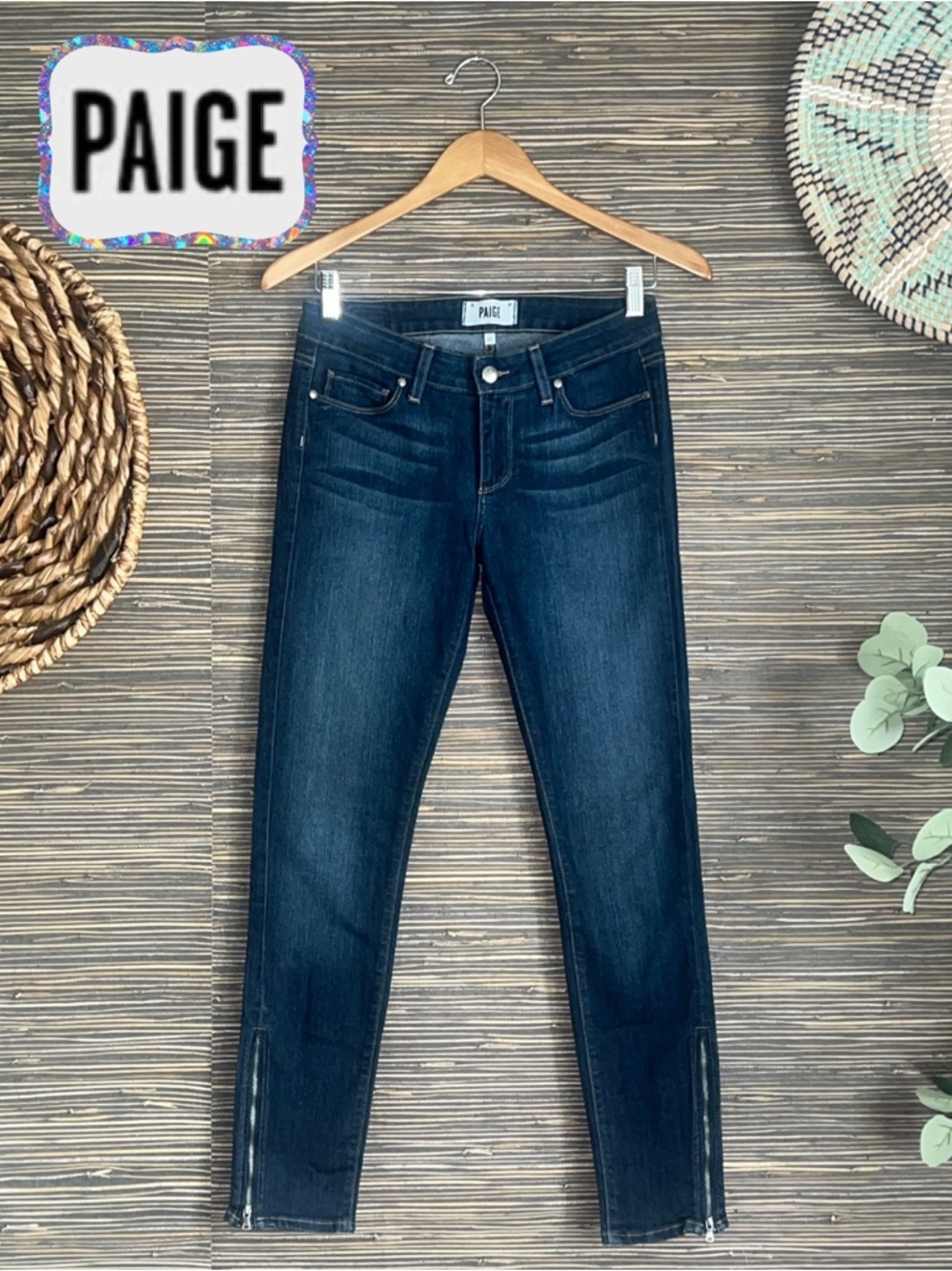 Paige Jeans Mercy Skinny Zipper Ankle Size 27